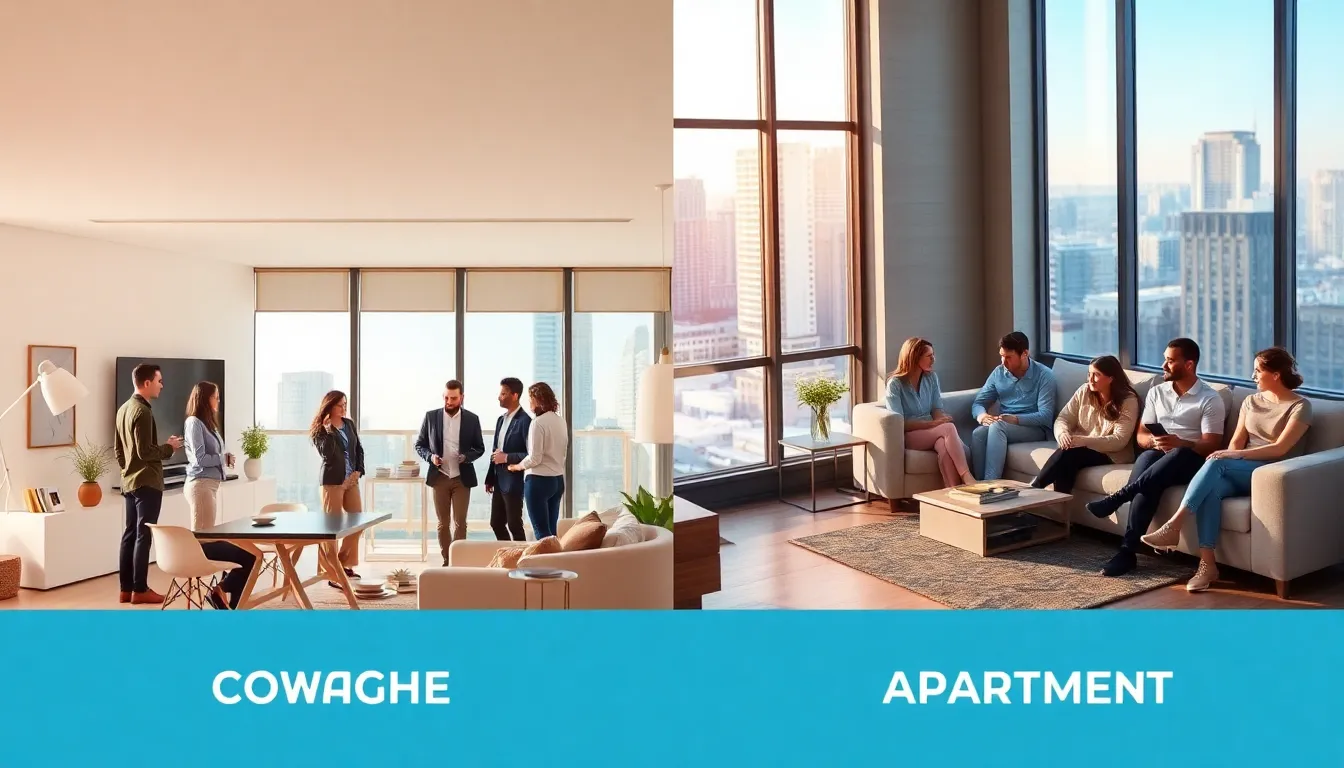 contrasting condo ownership and apartment renting in modern living environments.